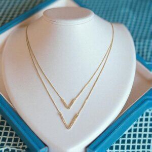 VS Runway Edition Double V Crystals Pendant Necklace